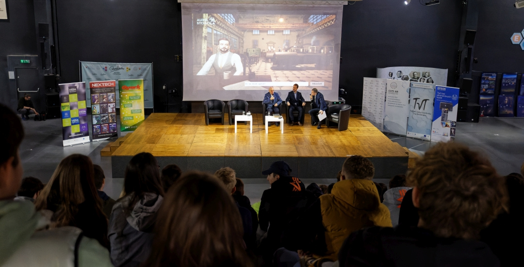 Otvorenie TVT 2023 – diskusia s hosťami – prof. Ing. Františkom Urbanom, CSc., z STU BA a  Ing. Tomášom Škumátom