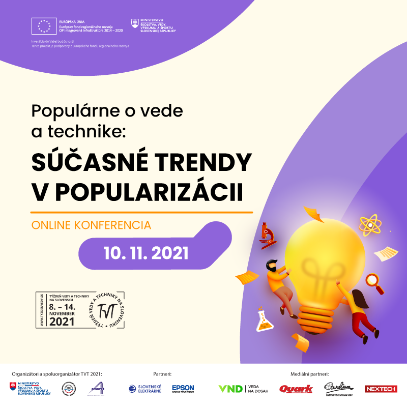 Banner podujatia: Online konferencia Populárne o vede a technike: Súčasné trendy v popularizácii