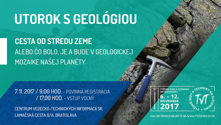 Banner k podujatiu Utorok s geológiou. TVT 2017.