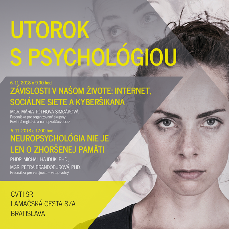 Banner k podujatiu Utorok s psychológiou. TVT 2018.