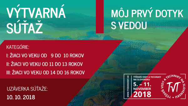 Banner k výtvarnej súťaži Týždňa vedy a techniky na Slovensku na rok 2018.